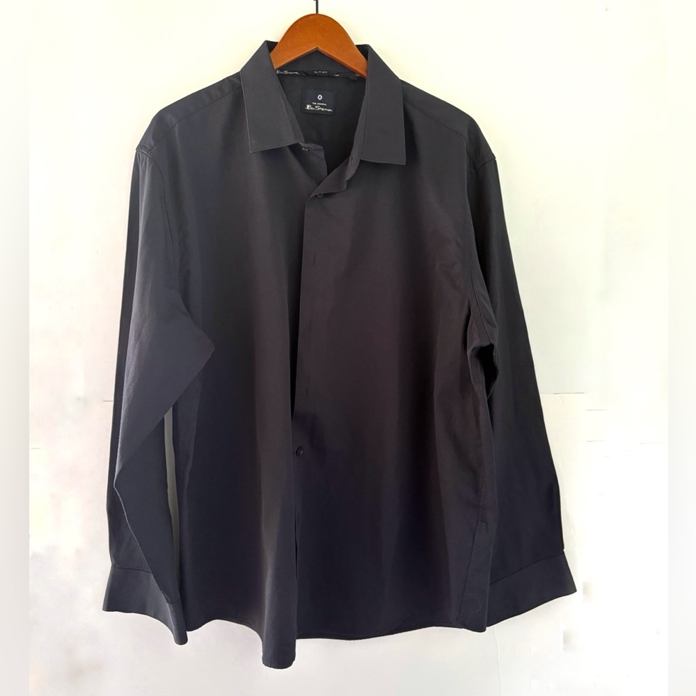 Ben Sherman Navy Blue Textured Button Down